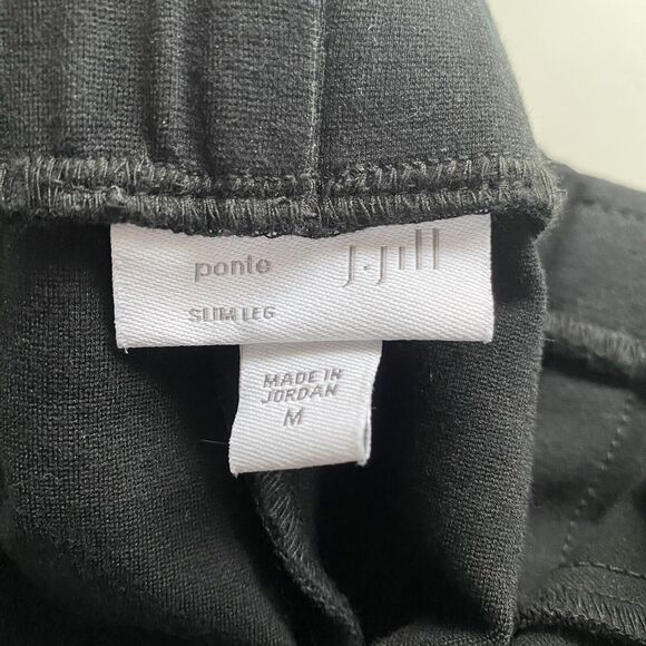 J Jill Ponte Pants Size Medium Black Slim Leg Ankle Stretch Minimalist - Picture 6 of 8